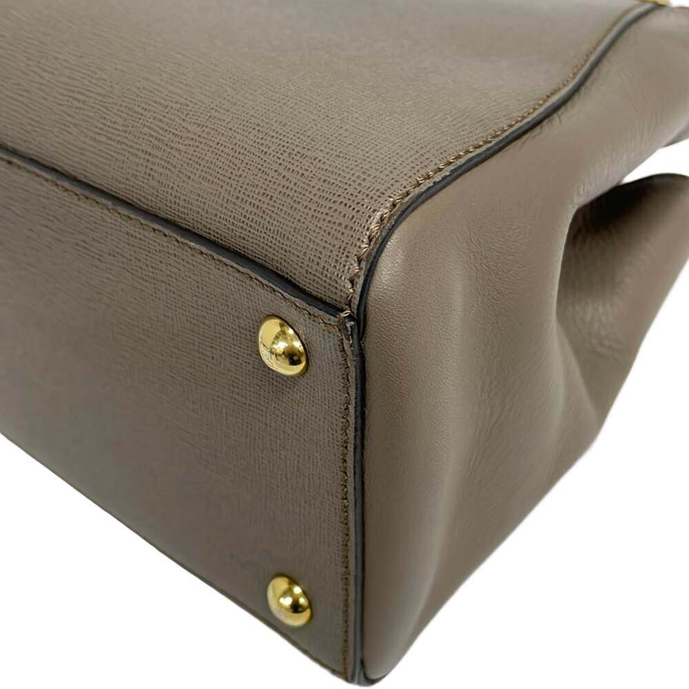 Fendi Petit 2 Jours Tote Bag Dark Brown Gold View 6